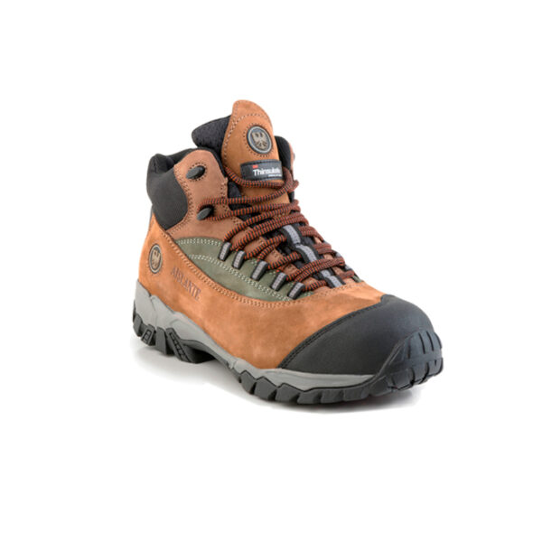 Zapato de seguridad Edelbrock 202 color marrón con puntera reforzada y suela antideslizante, ideal para trabajo industrial.